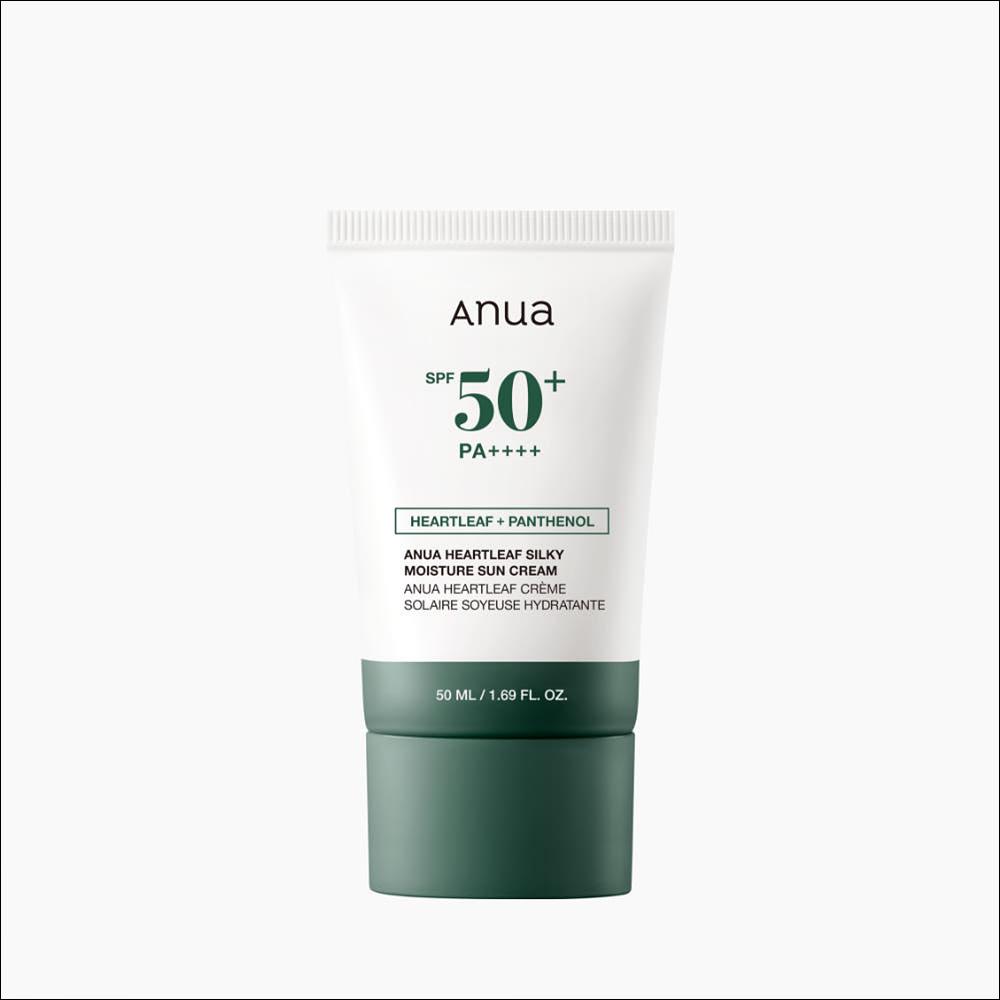

[Anua] Heartleaf Silky Moisture Sunscreen 50ml - SPF50+ PA++++, No White Cast, Non-Greasy Makeup Base, Soothing Sun Cream, K-Beauty 50ml, 1ea