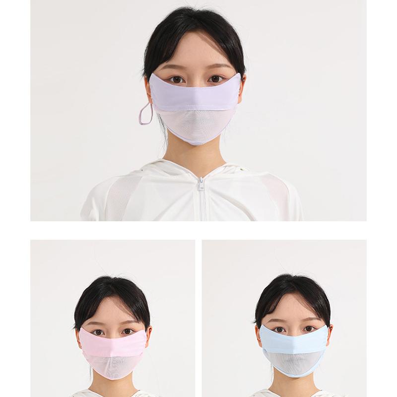 Breathable Ice Silk Sunscreen Face Mask Outdoor Sports Anti-Uv Face Mask Head Scarf With Adjustable Buckle Driving Riding Mask