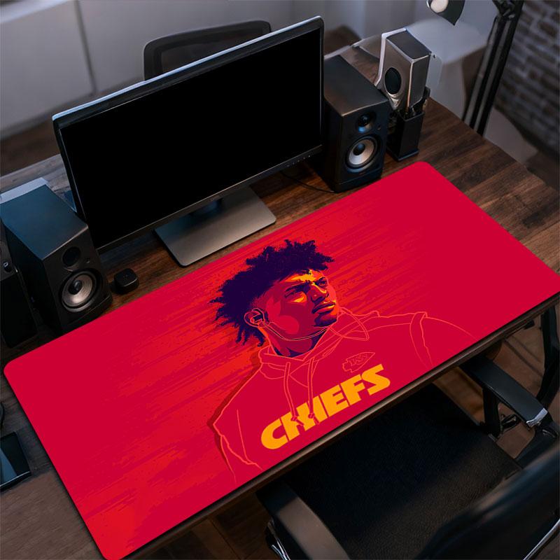 Patrick Mahomes Mouse Pad, Large Gaming Desk Mat, Non-slip XXL Mousepad for Laptop & Tablet, Mini PC Playmat with Stitched Edges