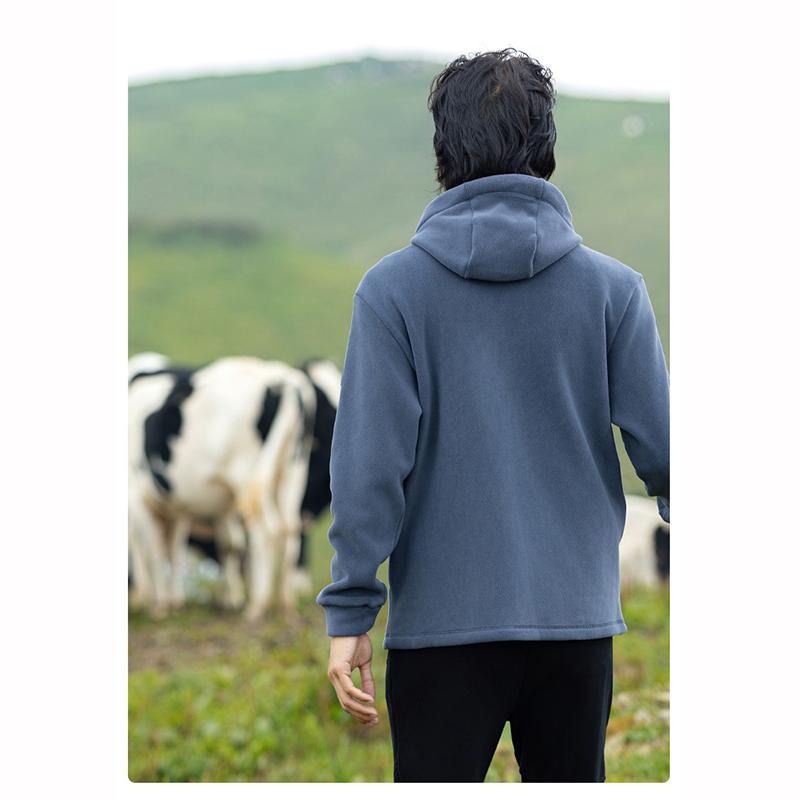 Outdoor Hood Camping Hiking Jacket Men Warm Fleece Thicked Sweater Comfortable