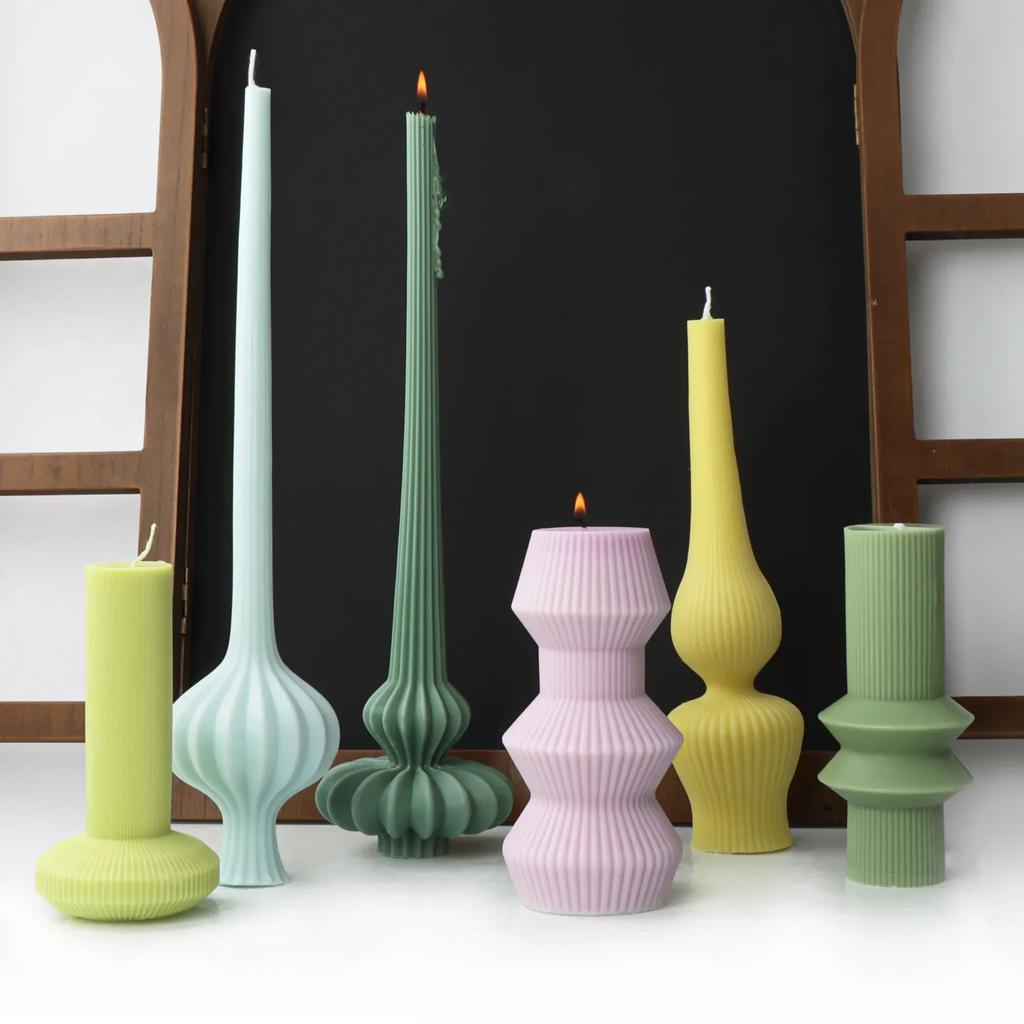 Large DIY Vase Shaped Candle Silicone Mold Roman Column Candle Silicone Mold Table Lamp Shaped Resin Gypsum Silicone Mold