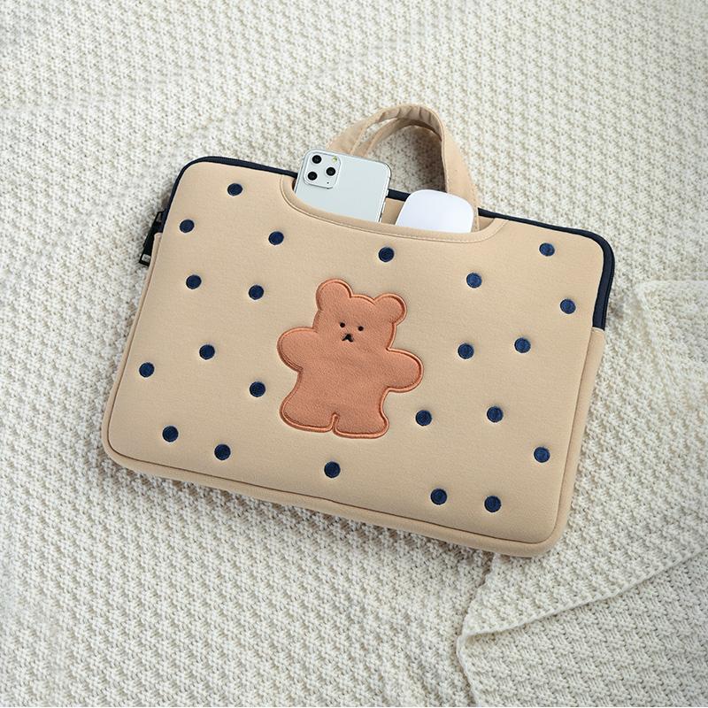 Sac d'ordinateur portable mignon pour Macbook Air 13,3 13,6 15,3 Pro14 15 16 Dell Huawei Samsung LG 15,6 Ipad Air6 Pro11 12,9 13 pouces Pochette pour tablette for ipad9.7-11inch beige
