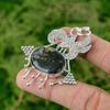 Daughters Day Deal Sterling Silver Oval Solar Moss Agate Stone Wedding Pendant