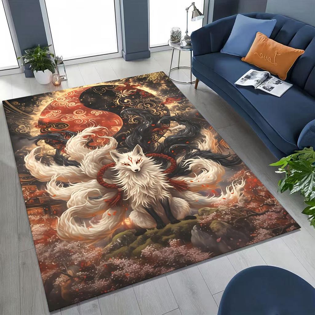 Nature Balance Yin Yang Tai Chi Black White Energy Rug for Bedroom Living Room Sofa Home Doormat Decor,Kids Non-slip Floor Mat