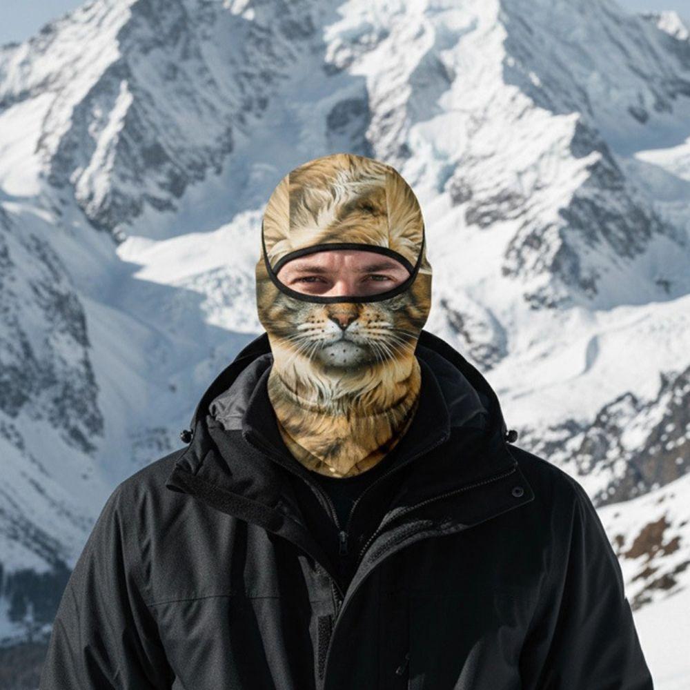 Fleece gefütterte Tiermaske Winddichte Tierkopfbedeckung Tier-Nackenschutz Skifahren