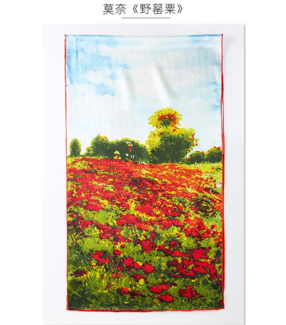 100% Silk Scarf For Women Long Print Luxury Natural Silk Shawls Wraps Floral Printed Ladies Neckscarf Pure Real Silk Scarves
