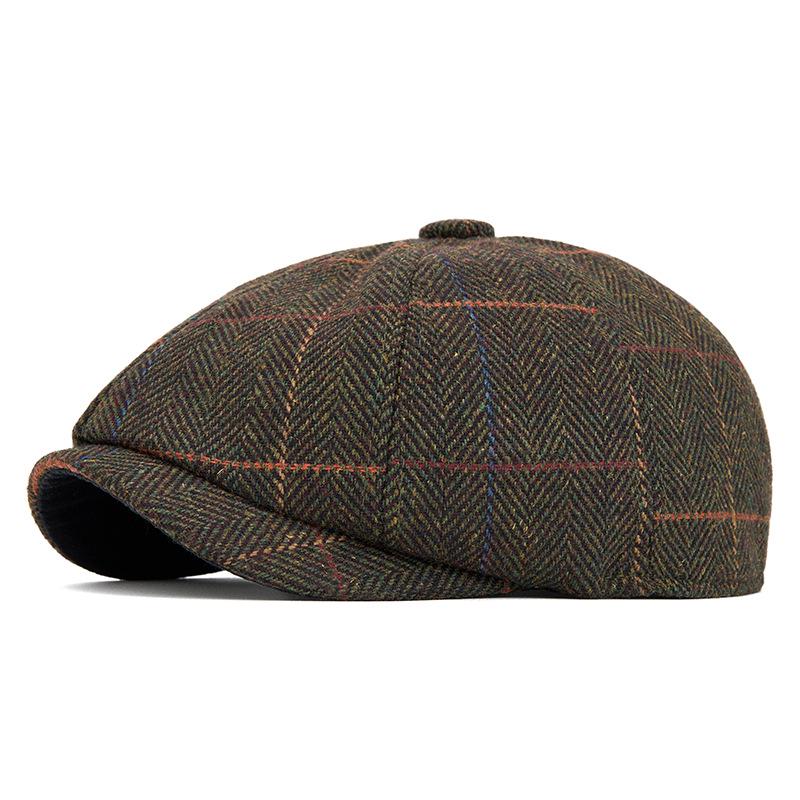 Men's Retro Octagonal Wool Felt Beret - Warm Autumn/Winter Painter-style Flat Newsboy Cap