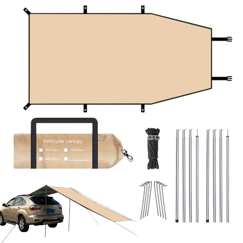

Автомобильные палатки для кемпинга, палатка для внедорожника, тент, водонепроницаемый тент, палатка для внедорожника, палатка для багажника, солнцезащитный козырек с кольями и веревками хаки