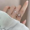 PANJBJ 925 Sterling Silver Four-pointed Star Shining Zircon Ring High-end Personalized Opening Adjustable Jewelry