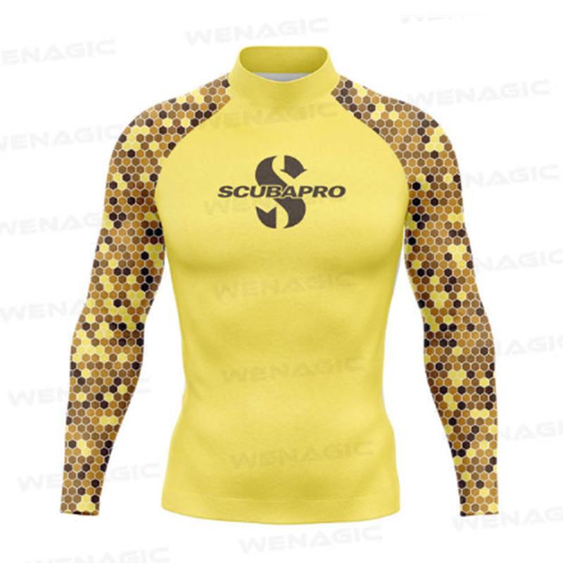 SCUBAPRO Uomo UPF 50 Manica Lunga Rash Guard Maglietta da Nuoto Surf Subacquea Estate Spiaggia Sport Acquatici