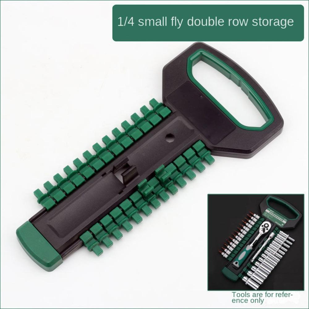 Socket Wrench Set Storage Organizer 1/4" 3/8" 1/2" Drive Square Interface Socket Tray Tool Sliding Stand Socket Wrenchs Holder