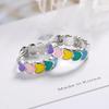 Epoxy Rainbow Love Ear Buckle Small Sweet Wind Heart Earrings Fashion Personality