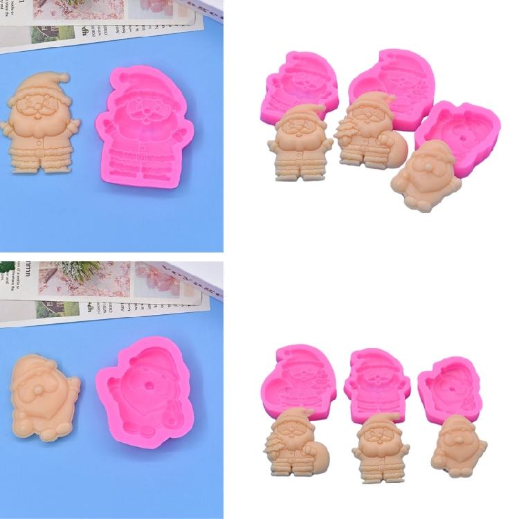 3Pcs Christmas Series Silicone Mold Santa Clauses Baking Tools Mould Ornaments