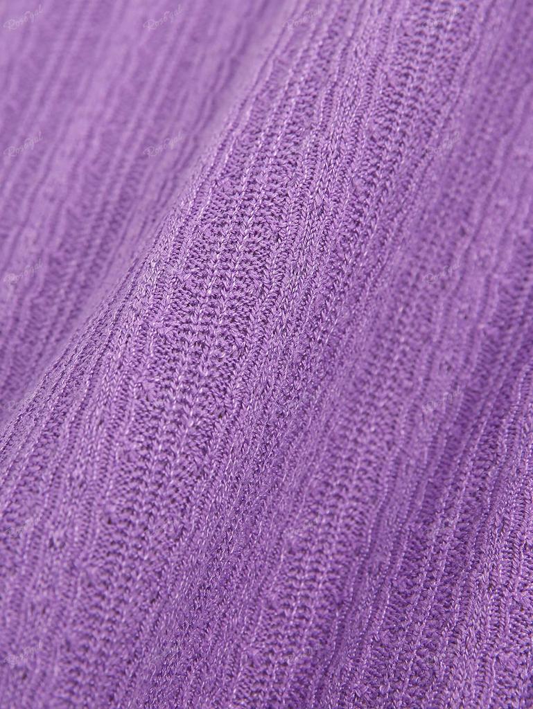 Rosegal Übergröße Umlegekragen Pelzbesatz Durchgehender Reißverschluss Strukturierter Gürtel mit quadratischer Schnalle Langärmliges Strickoberteil