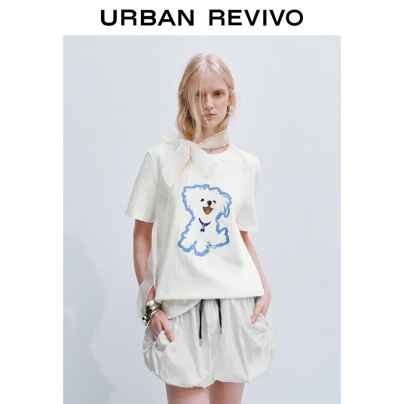 UR 2025 Summer Women s Color-block Print Short-Sleeve T-Shirt XS