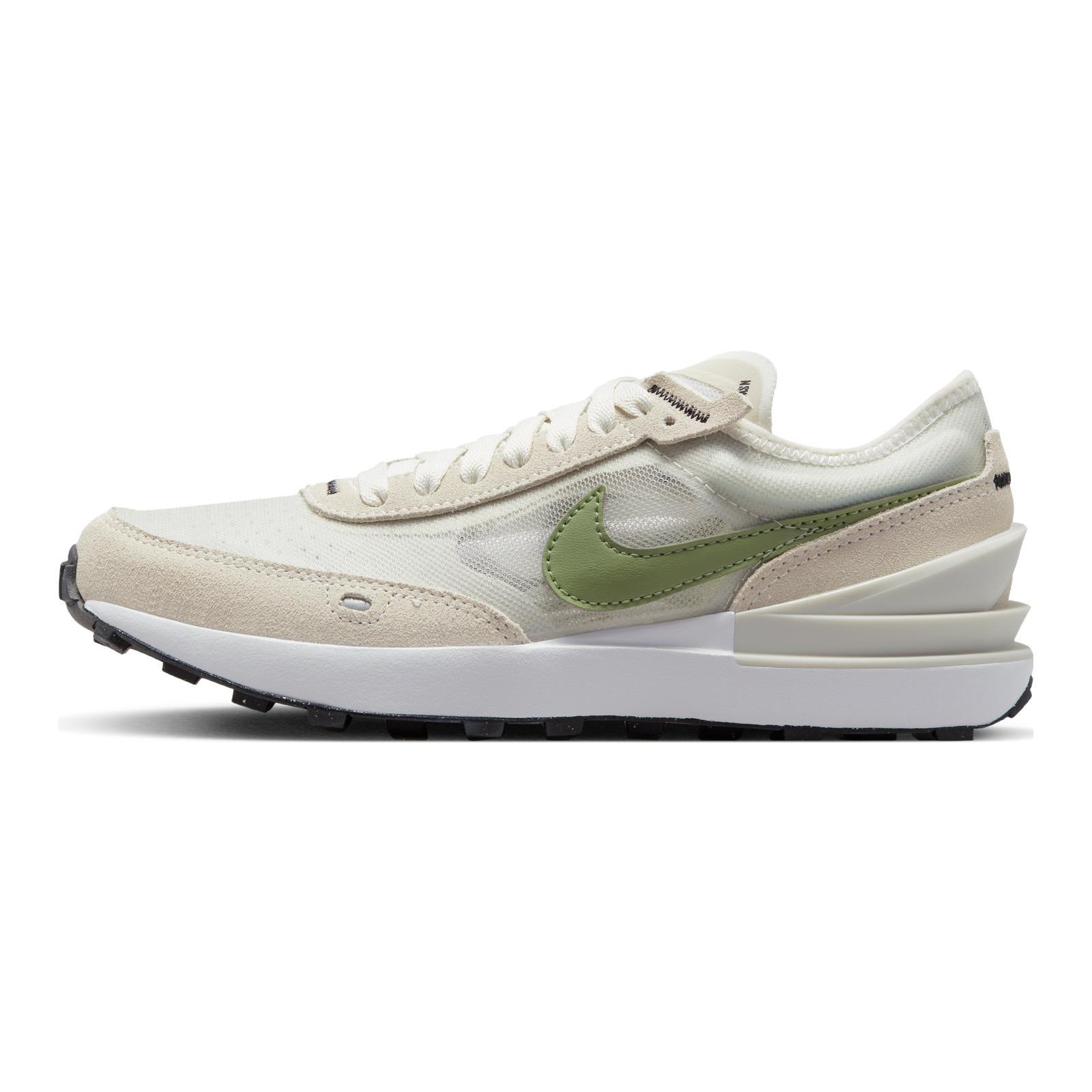 

New Nike Kids Waffle One Light Bone Oil Green Sneakers DC0481-012 36