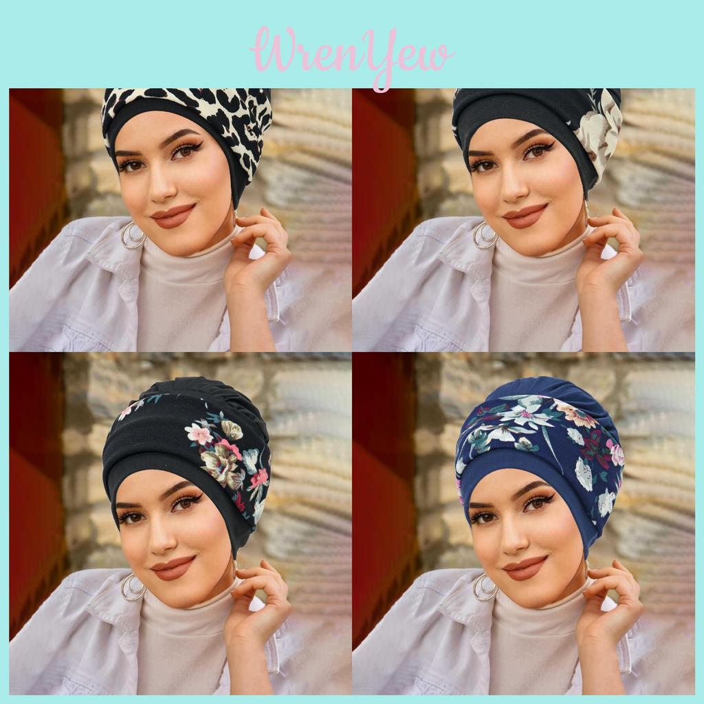 Fashion Ladies Head Scarf With Floral Print And Breathable Polyester For Casual Wear