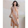 Demana New Chinese Style Glossy Satin Jacquard Qipao Dress