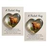 Highland Cow Pocket Hug Mini Heart Shaped Highland Cow Ornament with Inspirational Card Heartfelt