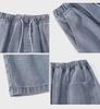 Men's Summer Japanese Straight Denim Wide-Leg Casual Mid-Length Shorts