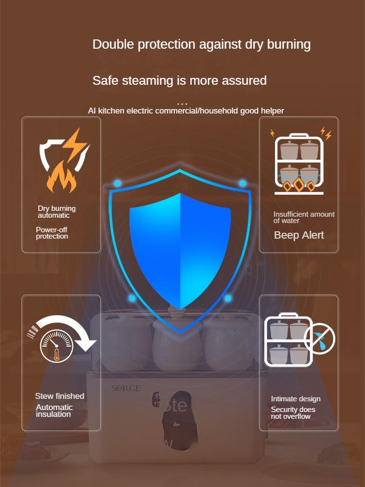 220V Large Capacity Electric Slow Cooker for Stewing, Steaming and Cooking Bain-Marie Style - The Master of Slow Cooking