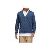 Adidas Besticktes Logo Einreihiger V-Ausschnitt Langarm Strickjacke Herren Tops Blau HA9101