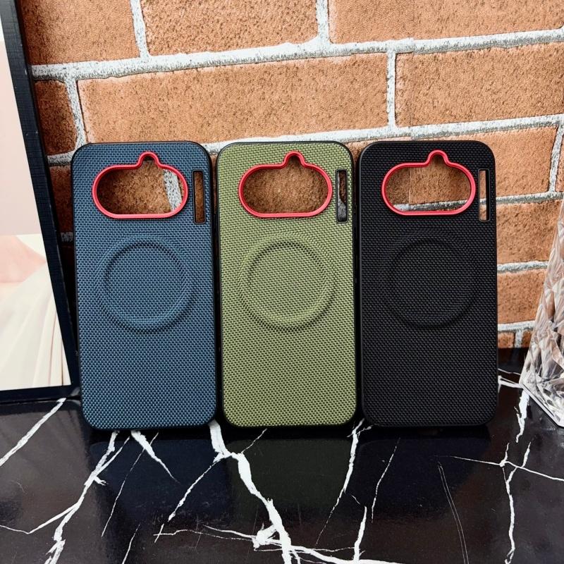For Nothing Phone 4a Case Magnetic Nylon Woven Matte Leather Skin-friendly Back Case Cover Bumper