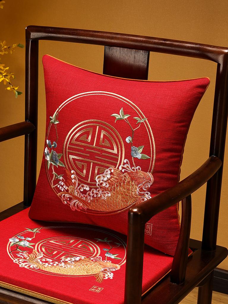 Veemi Home Leinen Kissenbezug Frühling Vögel Stickerei Orientalischer Luxus Hochwertiger Kissenbezug für Couch Sofa Bett 18x18 Zoll