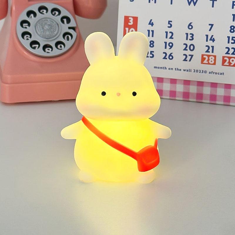 Lamp Warm Night Light Cartoon Backpack Rabbit Cute Portable Powered Battery