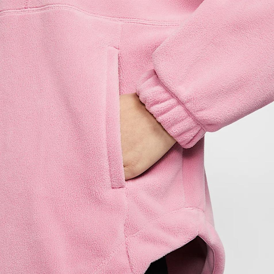 Nike Therma-Fit One FW24 Oversized Pullover Hoodie Comfortable Long Sleeve Sweatshirt Women hoodies Element-Pink White FV8077-699