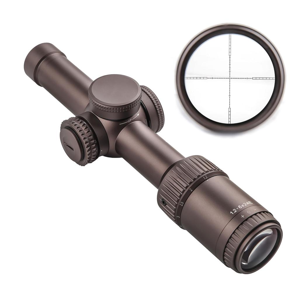 VO Type Rifle Scope Variable Magnification Rifle Scope Airsoft Scope 20mm High Mount Ring Included T-EAGLE 1.2-6x24