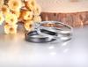 JeeMango 2 In 1 Black/White Ceramic Crystal Wedding Ring Jewelry For Women AAA Cubic Zirconia Stainless Steel Engagement R18071