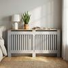 Slatted Radiator Cover Painted Cabinet With Line Grill Design 172L * 19W * 81H Cm Grey