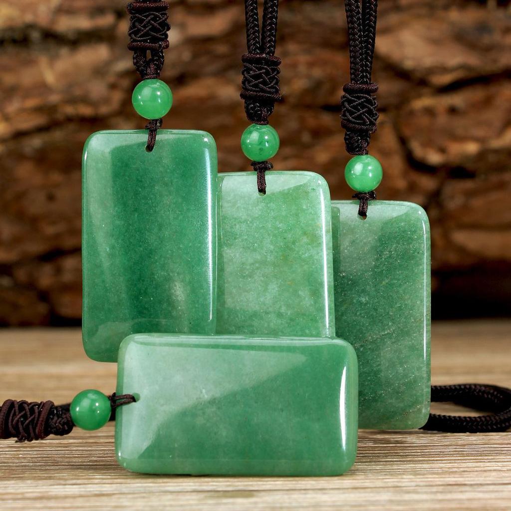 Ethnic Green Dongling Pendant Necklace - Women's Chinese Woven Rope Sweater Chain