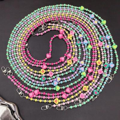 Beaded Pearl Love Crossbody Phone Chain Lanyard, Perfect Gift for Females.