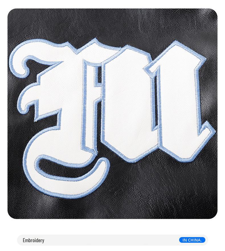 Men's American Retro PU Leather Baseball Jacket - Spring/Autumn Pilot Style