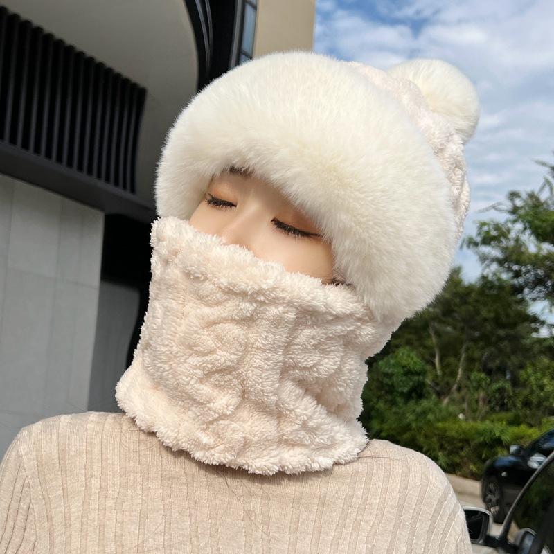 Autumn and winter thermal caps, children's scarves, caps, masks, integrated ear protection, windproof caps, children's thickened thermal bag head hats