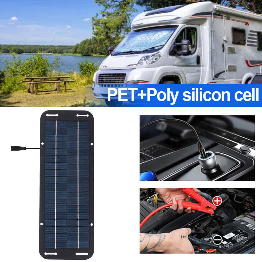 Set 30W Solar Panel 12V Trickle Charger Battery Charger Kit With Double-Headed Clip And USB Female Cable Maintainer Boat Car RV