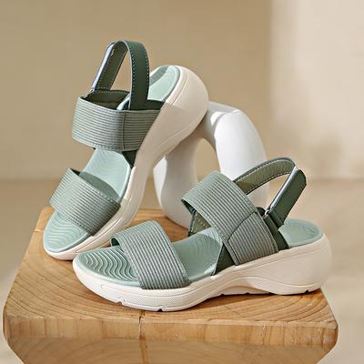 Sport Sandalen Weiblichen Elastischen Band Sommer Neue Frauen Flache Unterseite Außen Tragen Lässige Strand Schuhe Keile Plattform Sandalias Mujer