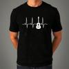 Life Line Gitarre T-Shirt, Musikliebhaber Herzschlag Grafik Herren Unisex Geschenk T-Shirt
