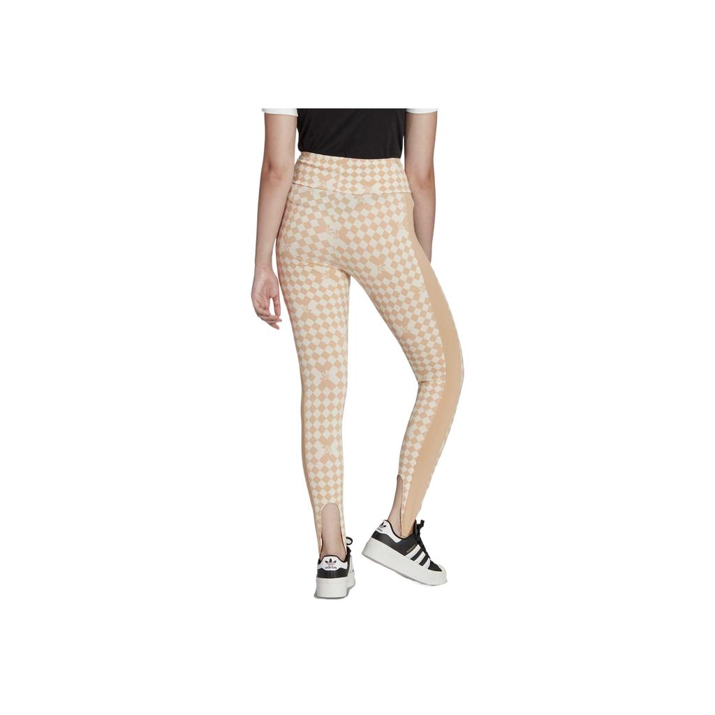 adidas Ski Chic Allover Print Tights Women Tights Yellow White IA3916