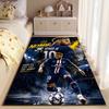 Sports Area Rug, Neymar Jr PSG Navy Number 10 Eiffel Tower Dream Big Work Hard Print, Fan Decor, Non-Slip Mat