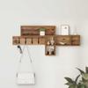 Wall Mounted Nightstand with Shelf Reclaimed Wood Look 100 x 12 x 43.5 cm