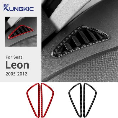 Real Soft Carbon Fiber Sticker For Leon 2005 2006 2007 2008 2009 2010 2011 2012 Car Air Outlet Instrument Panel Trim