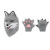 Halloween Canine Big Bad Wolf Beast Head Hood and Claw Suit Cos Costume Role Play