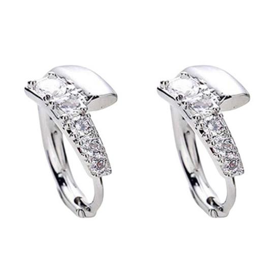 1 Pair Small Hoop Earrings for Women Sparkling Rhinestone Hoop Earrings
