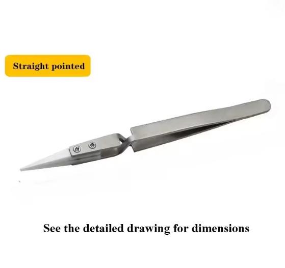 1-3pcs Ceramic Tip Labor-saving Electronic Soldering Tweezers, Anti-Static Reverse Acid Resistant Precision Chuck Tweezers