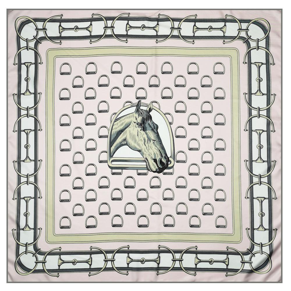 

POBING Ручной работы Твиловый шелковый платок Женский Платок квадратный с принтом головы лошади Эшарпы Фуляры Женские Шарф-пашмина Бандана Хиджаб 90СМ 90CM x 90CM