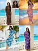 European & American Mesh Print Beach Cover-up - Long Sleeve Sun Protection