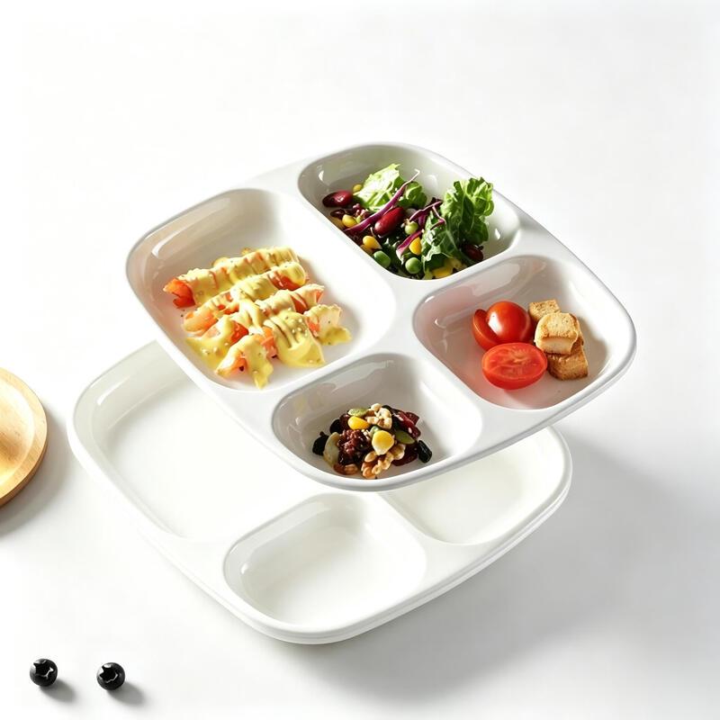 Shaoshan A5 Melamine 3-Compartment Round Dinner Plate